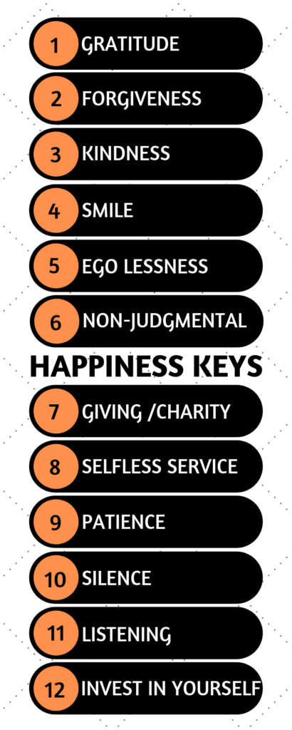 12 Keys to Happiness or Habits for Happiness